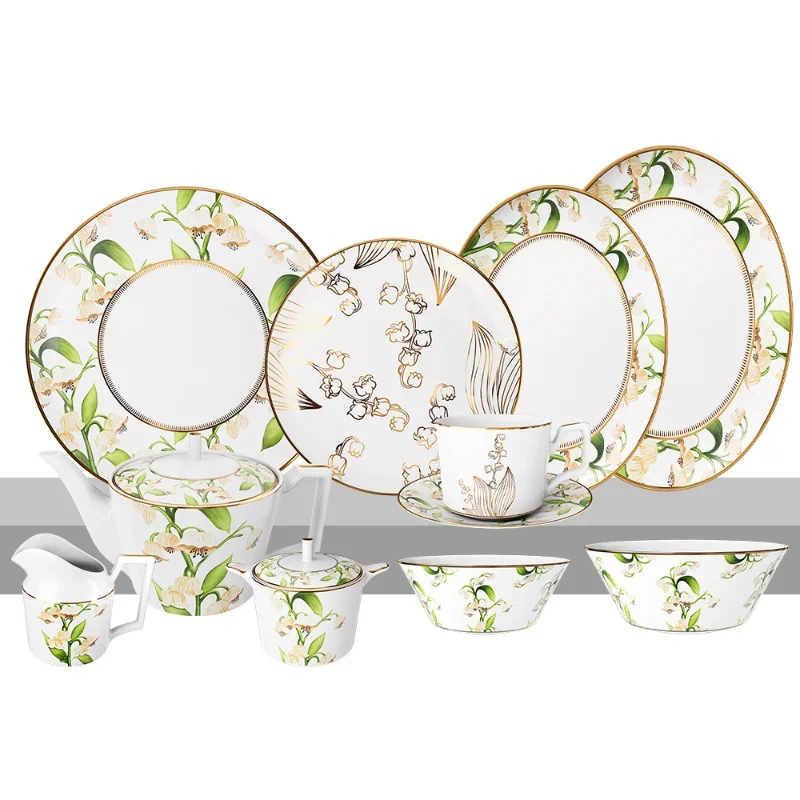 Bone china Western food plate, afternoon tea, coffee cup and saucer combination set, hotel household dishes
Bone china Western food plate, afternoon tea, coffee cup and saucer combination set, hotel household dishes