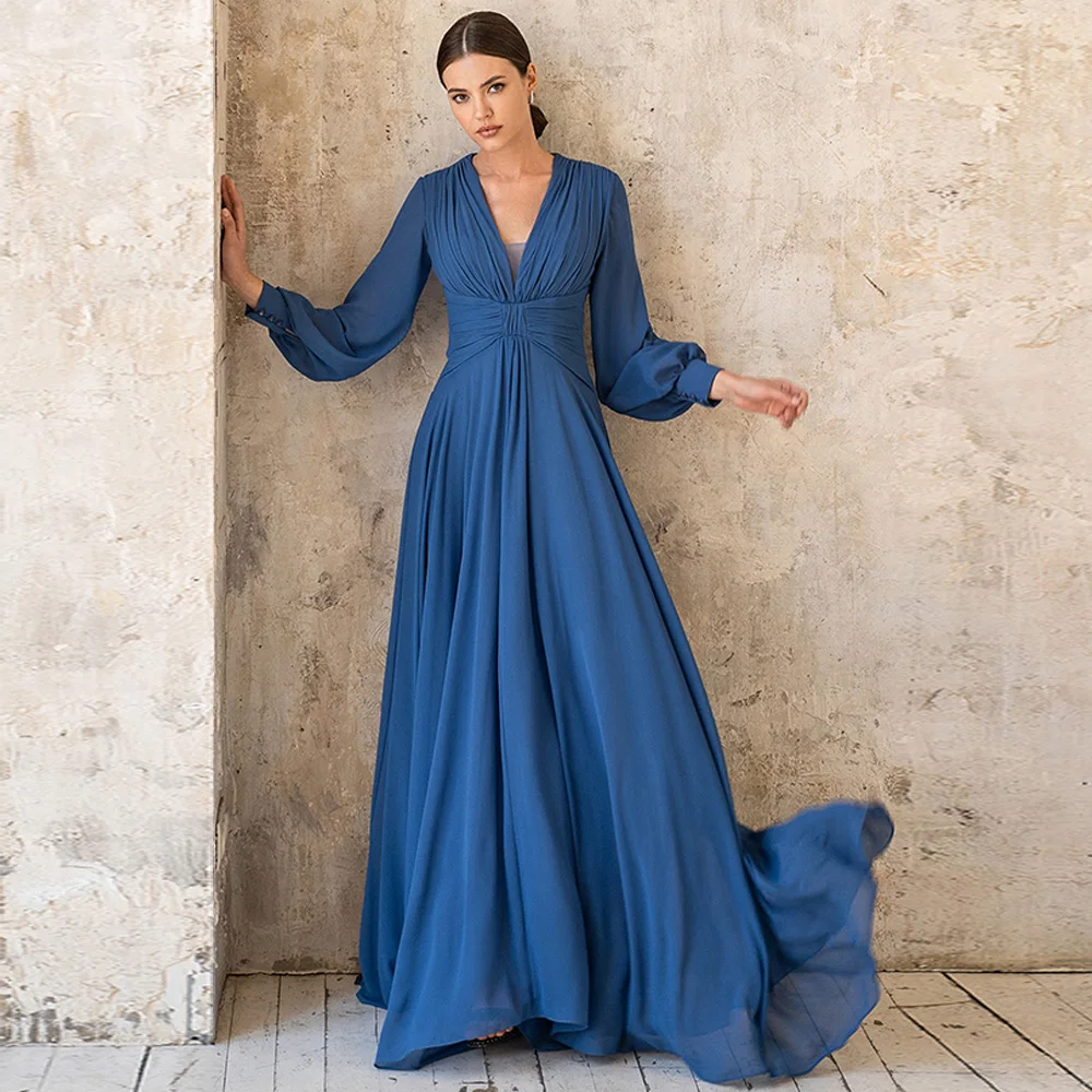 Elegant Mother of the Bride Dresses for Women 2022 Long Sleeves Wedding Guest Gowns A Line V Neck Pleated Formal Evening Dress
Elegant Mother of the Bride Dresses for Women 2022 Long Sleeves Wedding Guest Gowns A Line V Neck Pleated Formal Evening Dress
