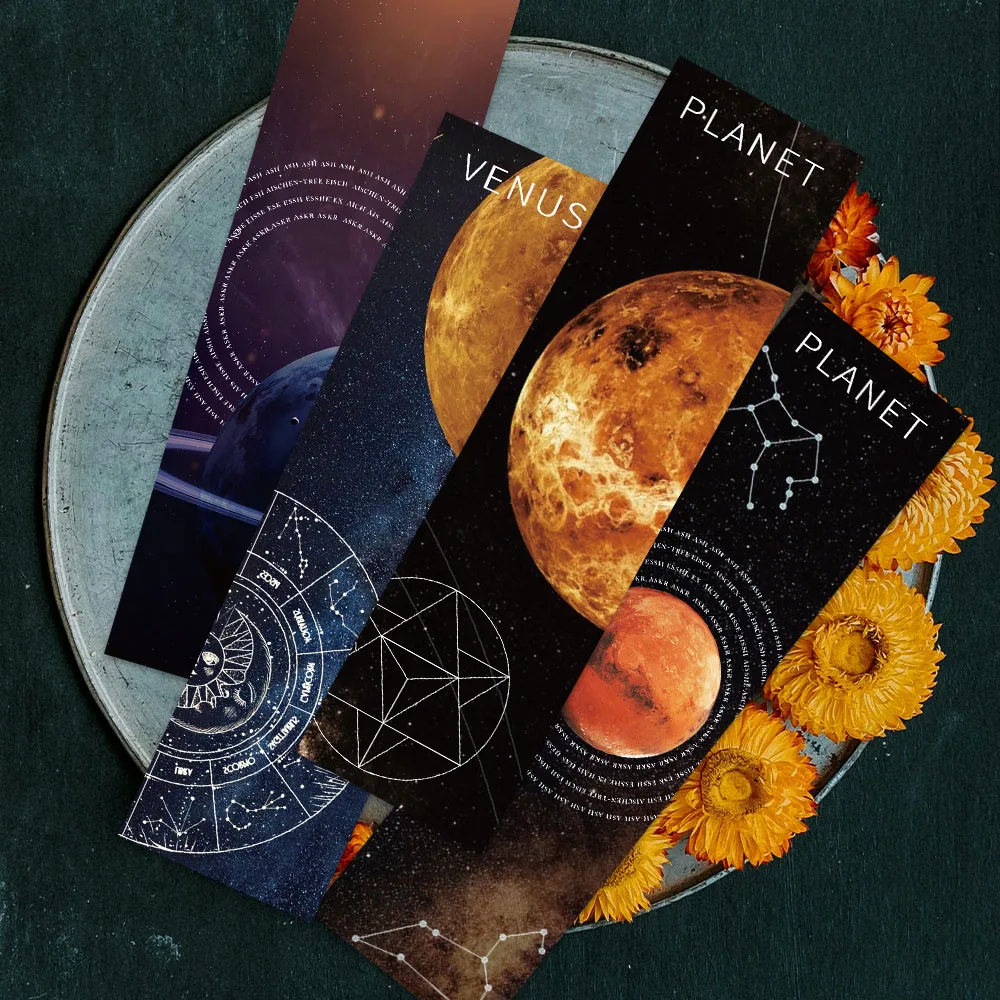 30pcs Aesthetic Out Space Planets Paper Bookmarks DIY Students Readers Page Marker Library Office Page Marking
30pcs Aesthetic Out Space Planets Paper Bookmarks DIY Students Readers Page Marker Library Office Page Marking
