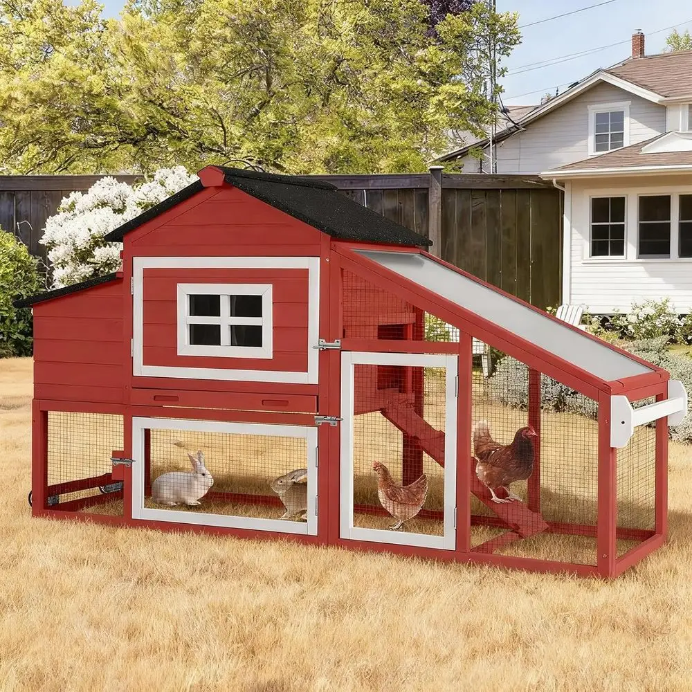 Portable Chicken Coop on Wheels, Outdoor Hen House with Waterproof Tray, UV-Protected for Roos & Nesting, Suitable for Chickens
Portable Chicken Coop on Wheels, Outdoor Hen House with Waterproof Tray, UV-Protected for Roos & Nesting, Suitable for Chickens