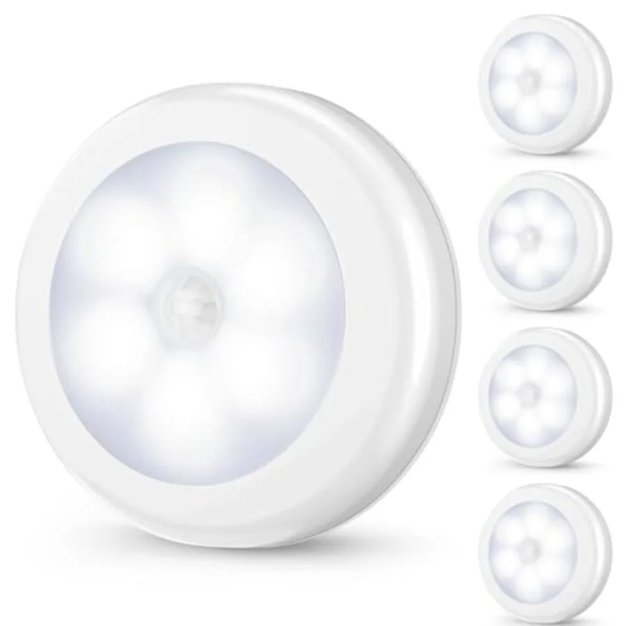 4 Pack Motion Sensor LED Night Light, Cordless Battery-Powered Stick-on Magnet Closet Lights, Safe Lights for Stairs, Cabinet
4 Pack Motion Sensor LED Night Light, Cordless Battery-Powered Stick-on Magnet Closet Lights, Safe Lights for Stairs, Cabinet