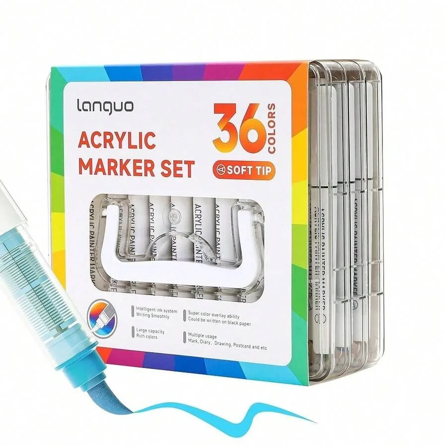 Colors Acrylic Paint Markers Pens Set, Soft Brush Tip Markers With Fast Drying and No-Bleed Ink, Acrylic Paint Pens For Rock, W
Colors Acrylic Paint Markers Pens Set, Soft Brush Tip Markers With Fast Drying and No-Bleed Ink, Acrylic Paint Pens For Rock, W