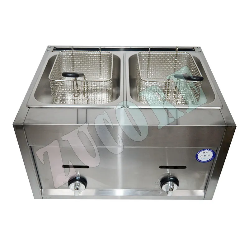12L Commercial Gas Fryer Machine Double Cylinder Deep Fryer Stainless Steel French Fries Frying Machine JX-11
12L Commercial Gas Fryer Machine Double Cylinder Deep Fryer Stainless Steel French Fries Frying Machine JX-11