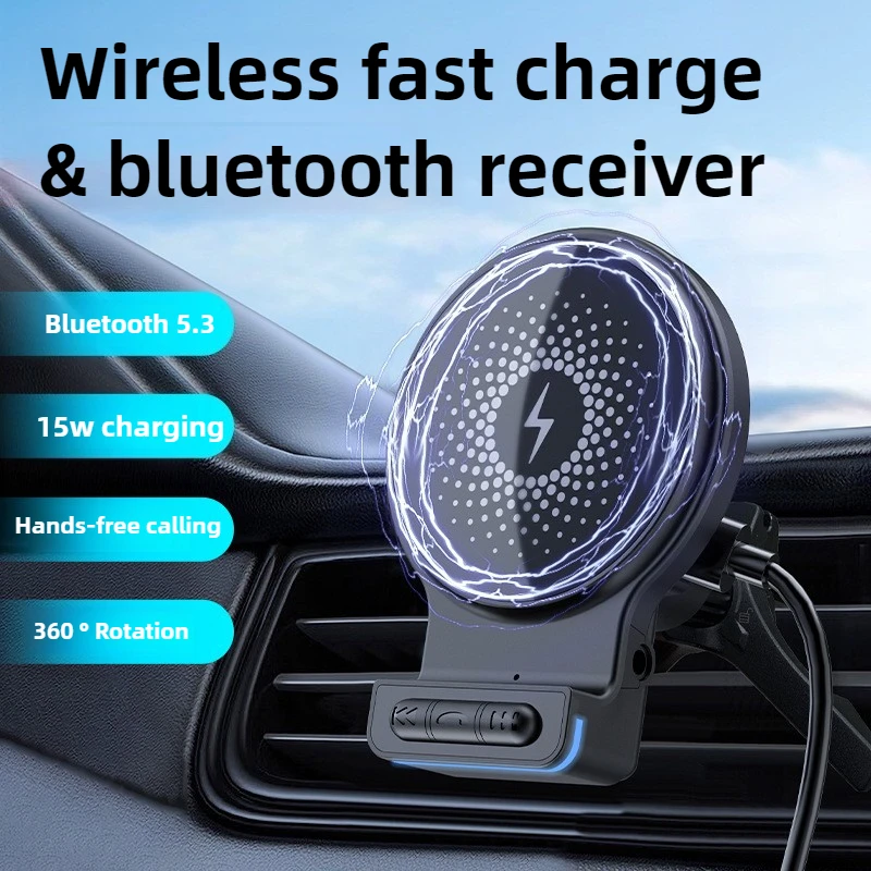 2 in 1 15W Wireless Fast Charging and Bluetooth 5.3 Audio Receiver Hands-free Calls For Car Receiver Magnetic Wireless Charging
2 in 1 15W Wireless Fast Charging and Bluetooth 5.3 Audio Receiver Hands-free Calls For Car Receiver Magnetic Wireless Charging