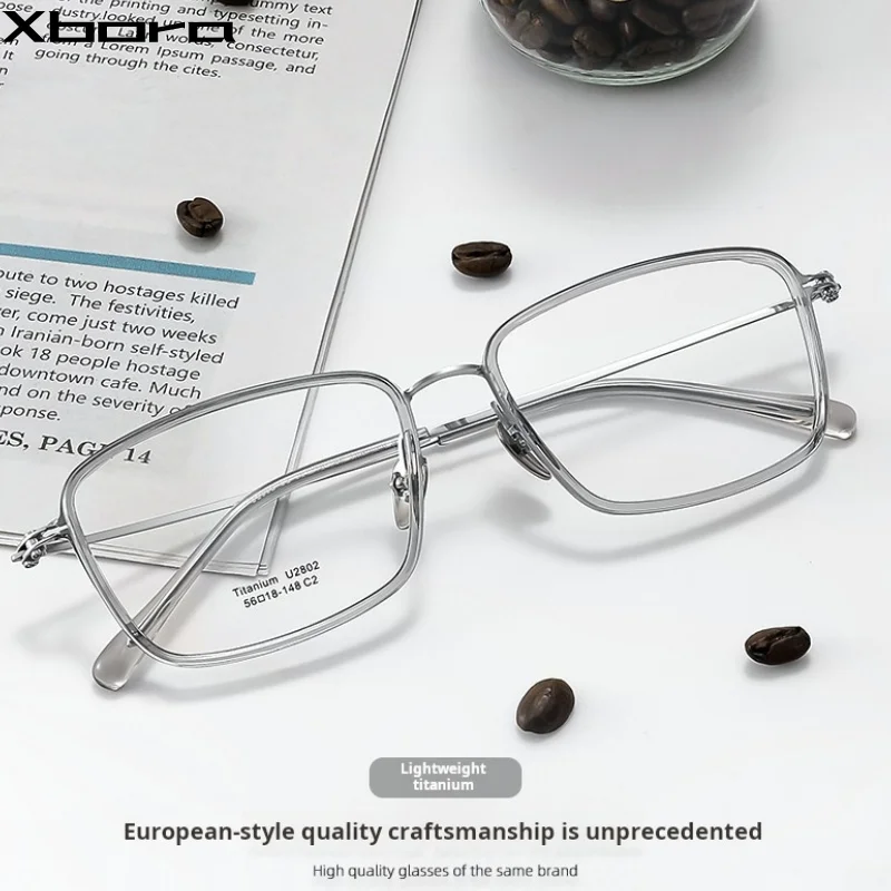 Xbora Fashion Titanium Men's and Women's Glasses Ultralight Retro Trend Design Square Optical Prescription Eyewear Frames 2802
Xbora Fashion Titanium Men's and Women's Glasses Ultralight Retro Trend Design Square Optical Prescription Eyewear Frames 2802