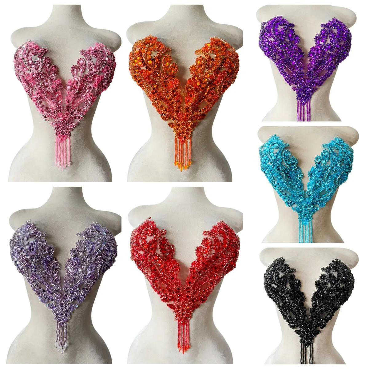 Hand-Sewn Beaded Rhinestone Appliqued Patches Sweetheart Collar Embellishment DIY Bridal Dress Evening Gown Decoration Fabric
Hand-Sewn Beaded Rhinestone Appliqued Patches Sweetheart Collar Embellishment DIY Bridal Dress Evening Gown Decoration Fabric