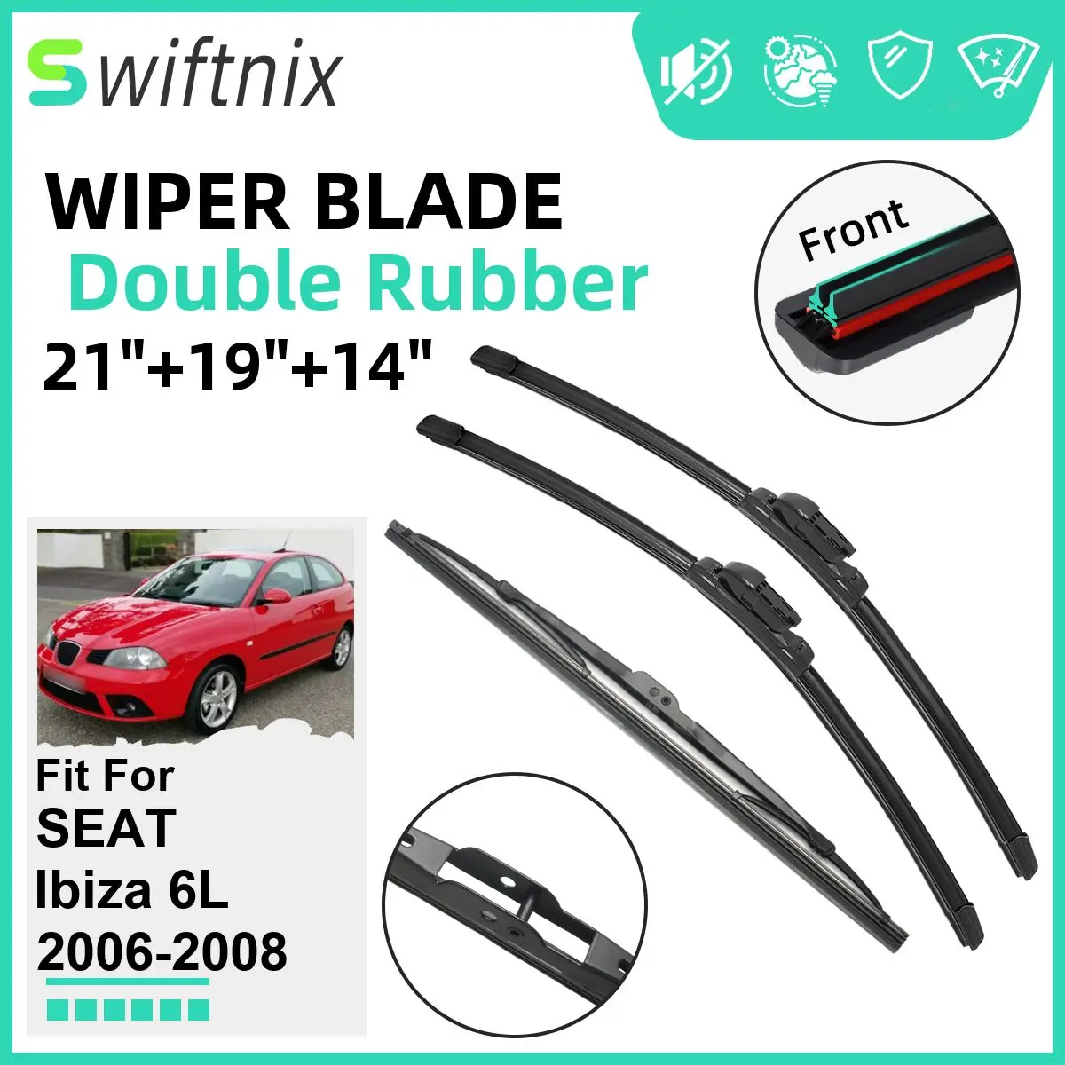 Двойные резиновые автомобильные дворники для SEAT Ibiza 6L 2006-2008, стеклоочистители для переднего лобового стекла, резиновые автомобильные аксессуары 2006 2007 2008
Двойные резиновые автомобильные дворники для SEAT Ibiza 6L 2006-2008, стеклоочистители для переднего лобового стекла, резиновые автомобильные аксессуары 2006 2007 2008