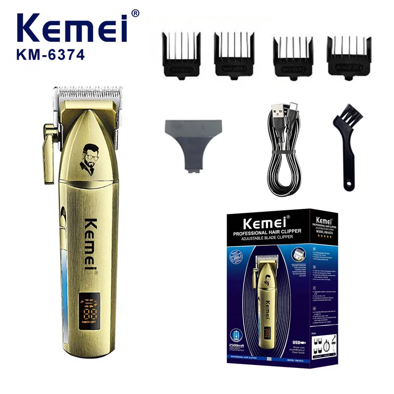 Kemei KM-6374 All-Metal Body Cordless Hair Clipper, 2-Speed Adjustable, Long Battery Life, Professional Barber Hair Trimmer
Kemei KM-6374 All-Metal Body Cordless Hair Clipper, 2-Speed Adjustable, Long Battery Life, Professional Barber Hair Trimmer