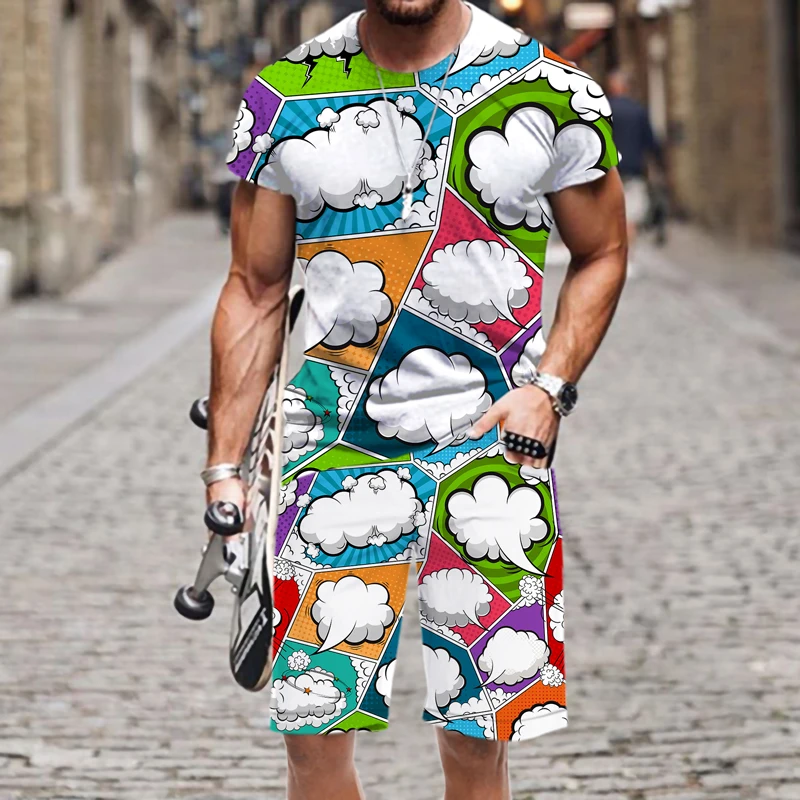 2022 New Summer Men T-shirt Set 3D Boom personalized graphic Short Sleeve and Sport Pants 2 Pieces Fitness Casual Clothes Suit
2022 New Summer Men T-shirt Set 3D Boom personalized graphic Short Sleeve and Sport Pants 2 Pieces Fitness Casual Clothes Suit