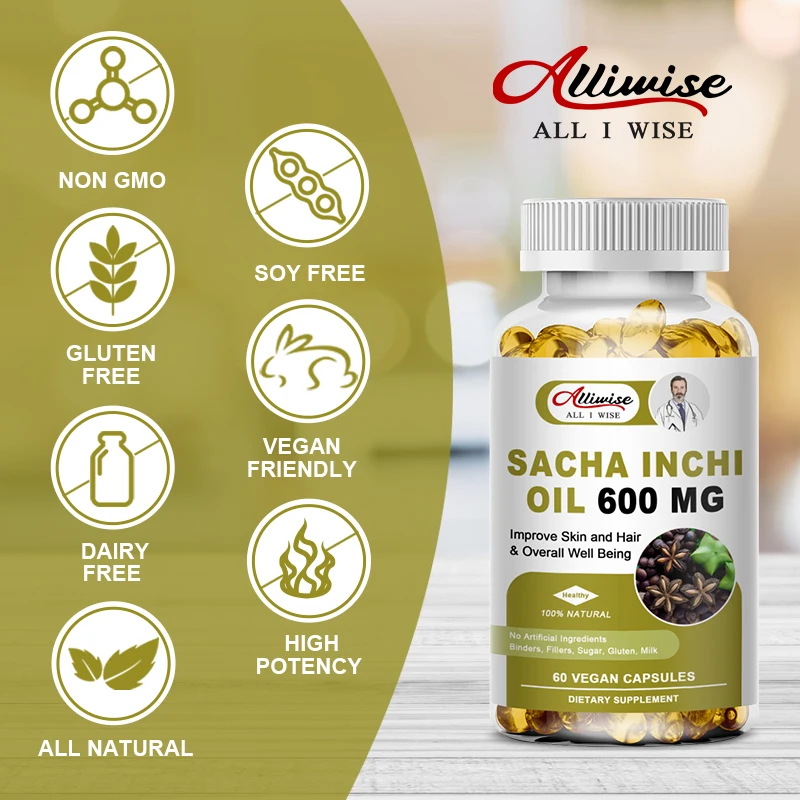 Капсулы Alliwise Sacha Inchi 600 мг, богатый источник Омега 3 6 и 9, антиоксиданты улучшают состояние кожи и волос в целом
Капсулы Alliwise Sacha Inchi 600 мг, богатый источник Омега 3 6 и 9, антиоксиданты улучшают состояние кожи и волос в целом