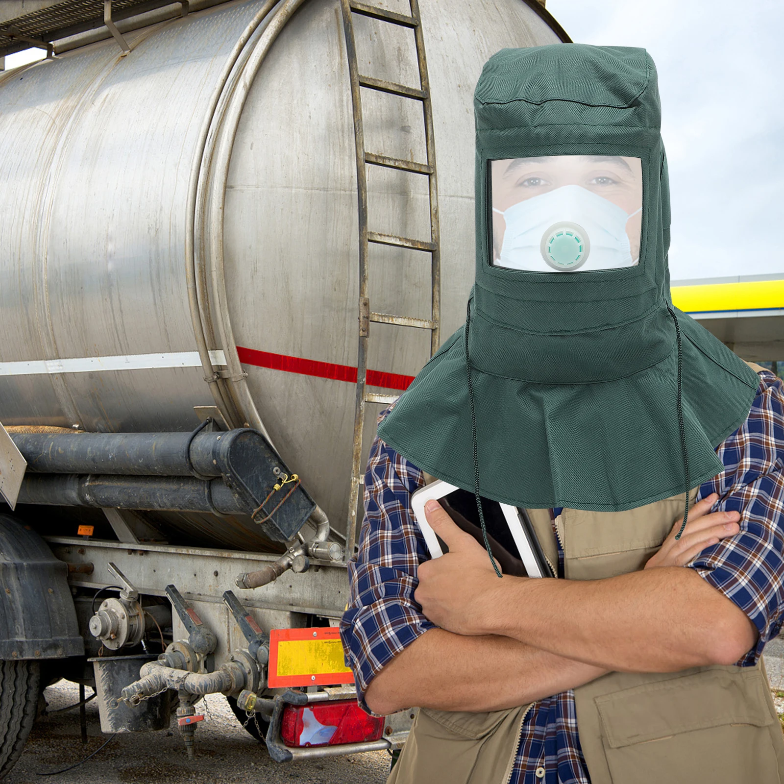 Dust Hood Sandblasting Cap Work Hoods Oxford Cloth Safety Mask Protector Anti Dust Mask Shawl Sandblasting Face Protective Cover
Dust Hood Sandblasting Cap Work Hoods Oxford Cloth Safety Mask Protector Anti Dust Mask Shawl Sandblasting Face Protective Cover