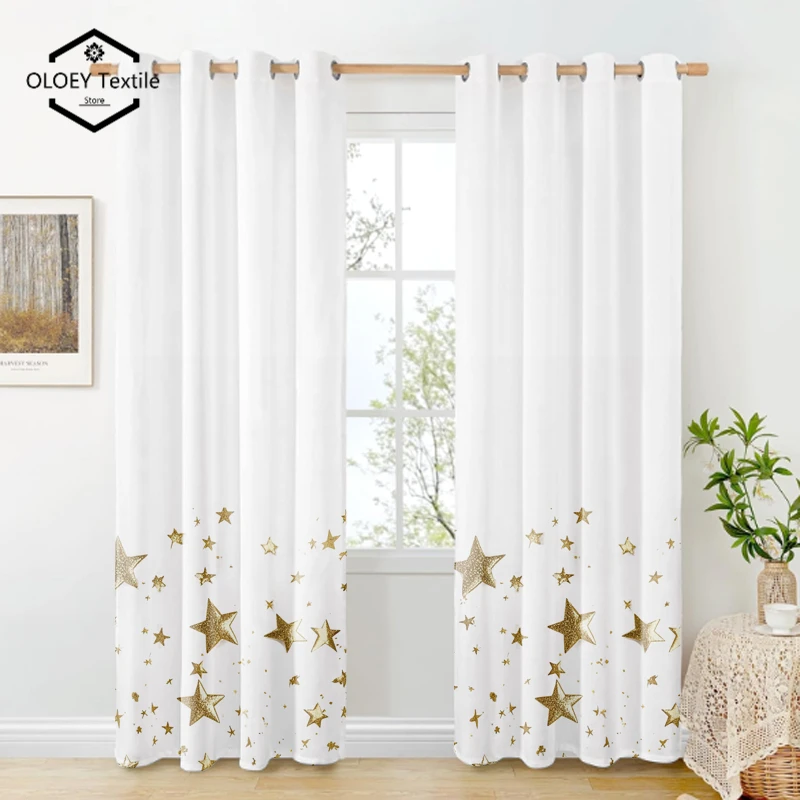 Modern Golden Stars White Background Print Curtains - Customized Patterns Curtains for Living Room Bedroom Window Drapes
Modern Golden Stars White Background Print Curtains - Customized Patterns Curtains for Living Room Bedroom Window Drapes