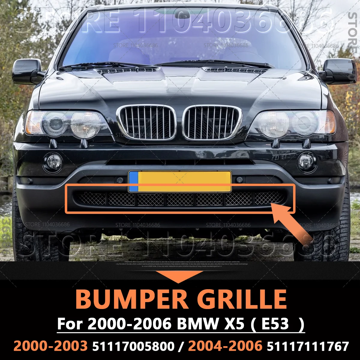 For 2000-2006 E53 BMW X5 3.0i 4.4i 4.6is Lower Front Bumper Grille Grid Mesh 51117005800 51117111767
For 2000-2006 E53 BMW X5 3.0i 4.4i 4.6is Lower Front Bumper Grille Grid Mesh 51117005800 51117111767