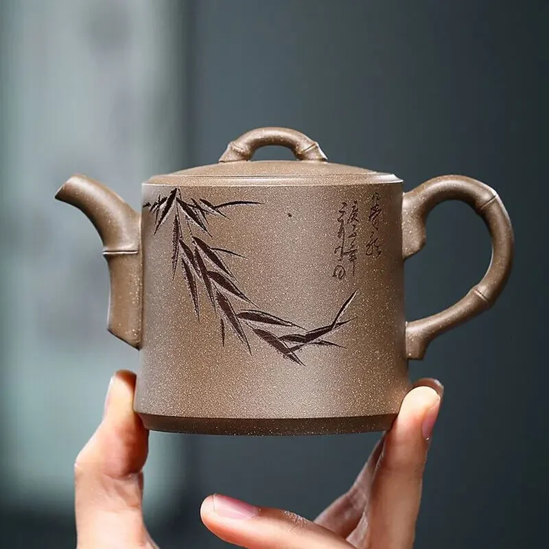 China Real Yixing Zisha Duan Clay Tea Pot Bamboo Carved 200ml Handmade Pot 6.8oz
China Real Yixing Zisha Duan Clay Tea Pot Bamboo Carved 200ml Handmade Pot 6.8oz