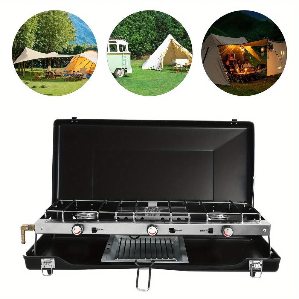 Compact Camping Stove with Grill & Pan Set - Portable Outdoor Cooker for Backpacking, Picnic, BBQ
Compact Camping Stove with Grill & Pan Set - Portable Outdoor Cooker for Backpacking, Picnic, BBQ