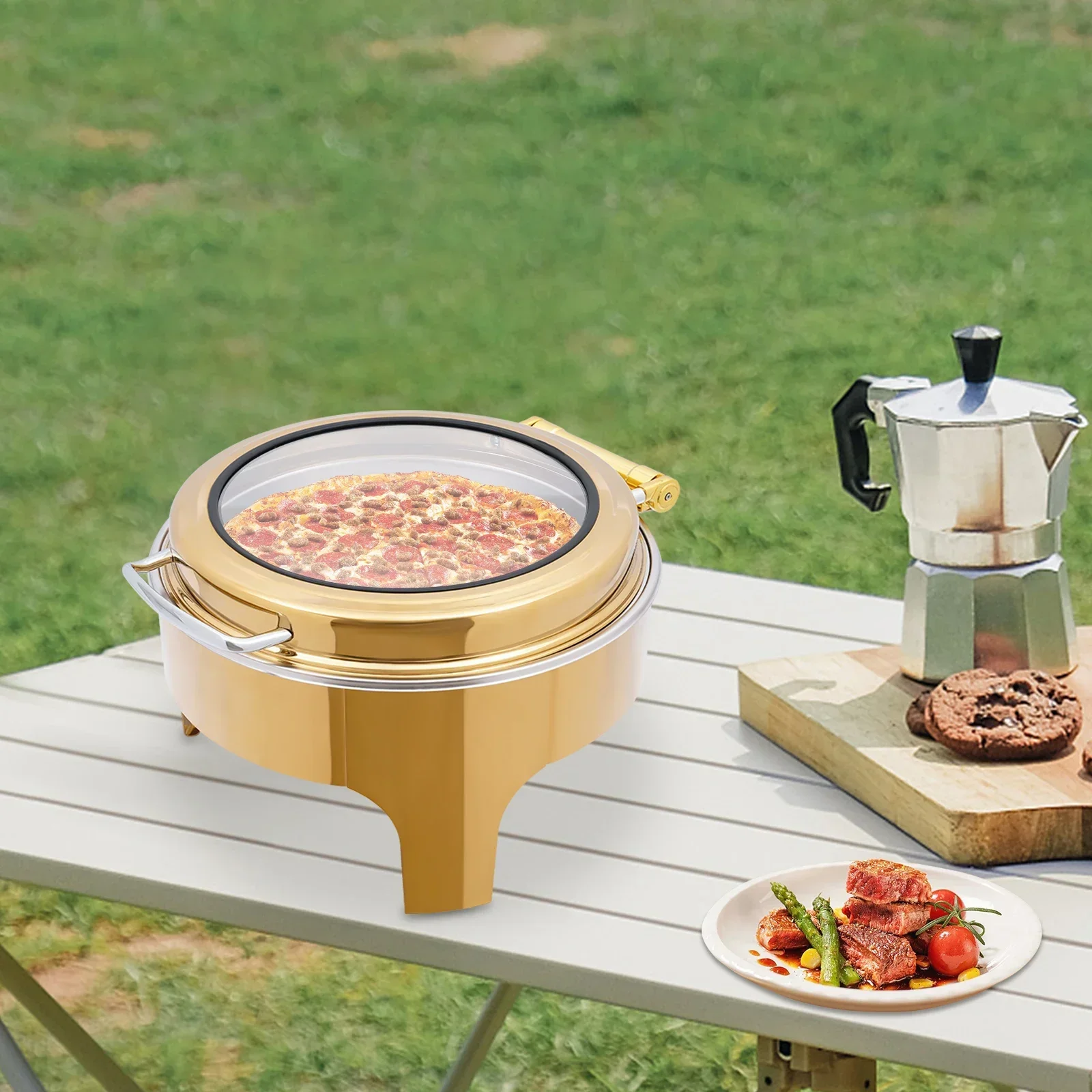 Gold 6L Stainless Chafing Dish Buffet Warmer Chafing Dish Buffet Server and Warmer
Gold 6L Stainless Chafing Dish Buffet Warmer Chafing Dish Buffet Server and Warmer