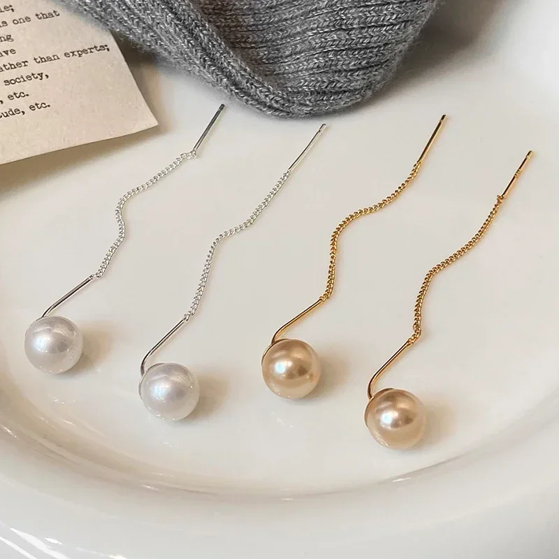 Real 925 Sterling Silver 18K Gold Pearl Tassel Drop Earrings for Women Trendy Round Fine Jewelry Minimalist Accessories
Real 925 Sterling Silver 18K Gold Pearl Tassel Drop Earrings for Women Trendy Round Fine Jewelry Minimalist Accessories