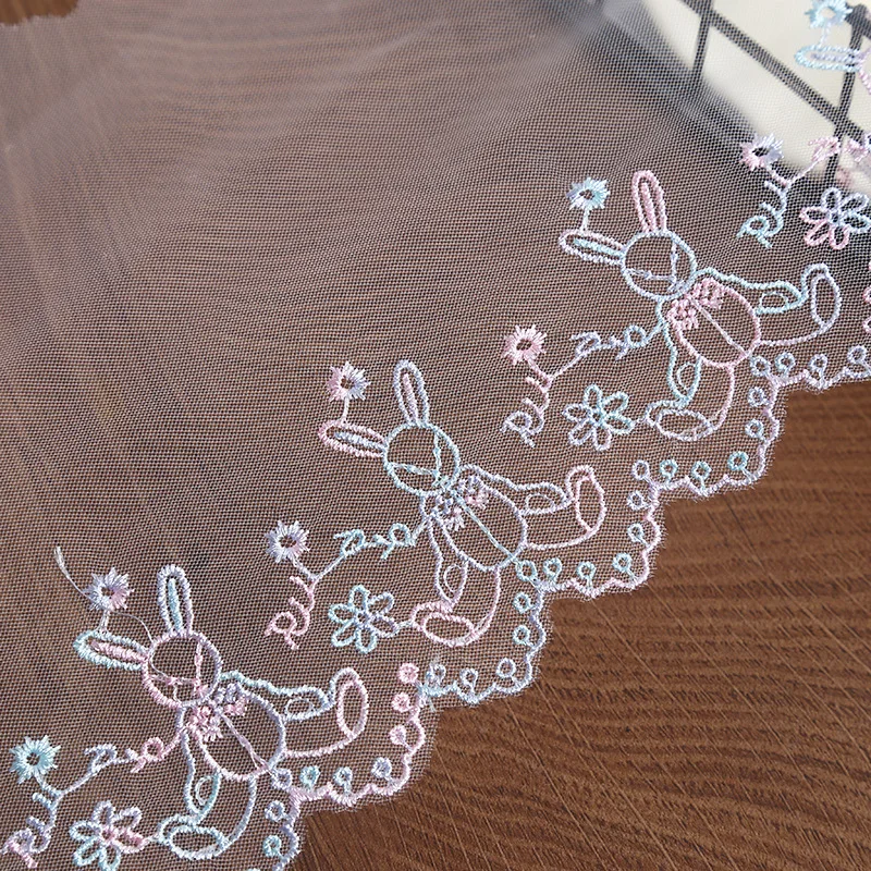 3 Yards of 14cm Rainbow Floral Mesh Lace Embroidered Bunny Bear Pattern Lace Trim DIY Craft Supplies for Clothing Hair Accessori
3 Yards of 14cm Rainbow Floral Mesh Lace Embroidered Bunny Bear Pattern Lace Trim DIY Craft Supplies for Clothing Hair Accessori