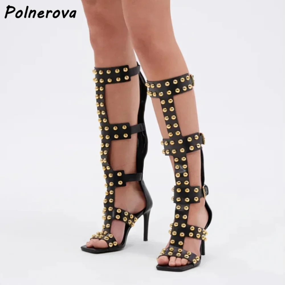 Сандалии с заклепками и пряжкой на ремешке Сапоги с квадратным носком на тонком каблуке Летняя обувь с молнией сзади с ремешком на спине Кожаная модная пикантная обувь
Сандалии с заклепками и пряжкой на ремешке Сапоги с квадратным носком на тонком каблуке Летняя обувь с молнией сзади с ремешком на спине Кожаная модная пикантная обувь