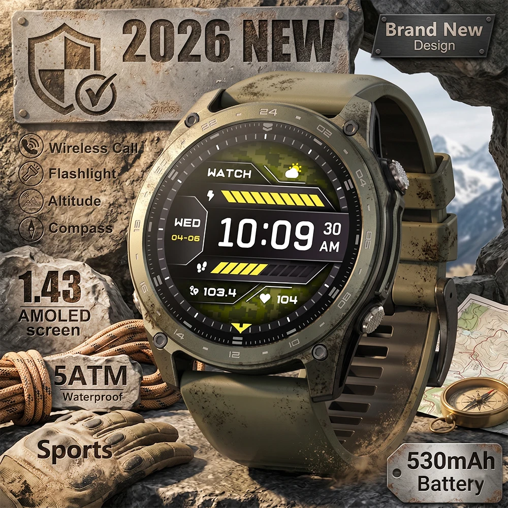 2026 Smart Watch Men 1.43" AMOLED Bluetooth Call Compass Altitude Flashlight 5ATM Waterproof Sports Watch
2026 Smart Watch Men 1.43" AMOLED Bluetooth Call Compass Altitude Flashlight 5ATM Waterproof Sports Watch