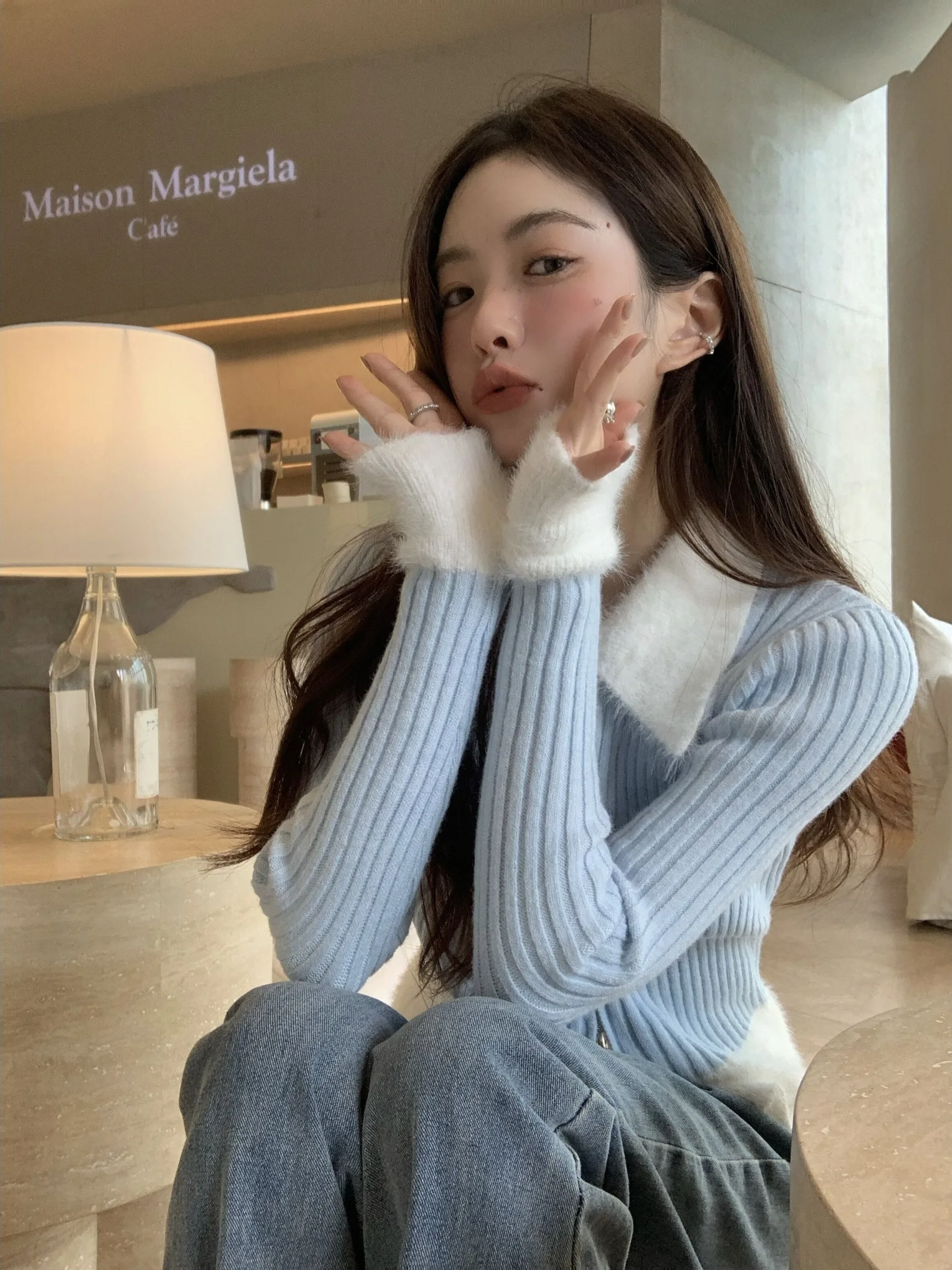 Pink Knitted ort Top Zipper Design Sweet Sle Slim Fit Women's Cardigan Warmth Fluffy Collar Autumn Winter Faion Ladies'...
Pink Knitted ort Top Zipper Design Sweet Sle Slim Fit Women's Cardigan Warmth Fluffy Collar Autumn Winter Faion Ladies'...