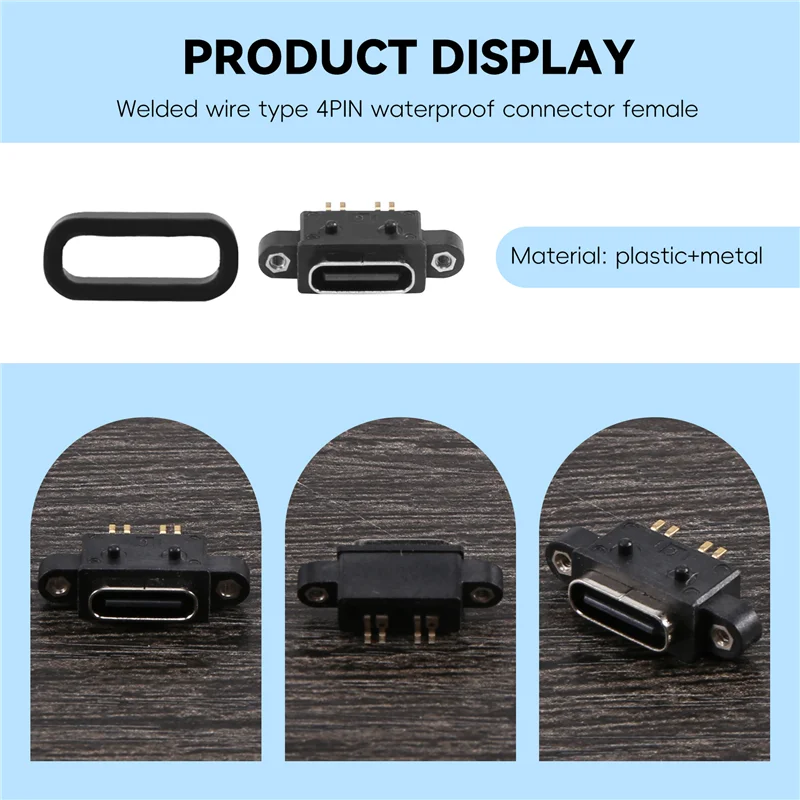 【Flash Sale】10 Pcs Micro-USB TYPE C 4Pin Waterproof Female USB C Socket Port With Screw Hole Power Charging Interface USB Connec
【Flash Sale】10 Pcs Micro-USB TYPE C 4Pin Waterproof Female USB C Socket Port With Screw Hole Power Charging Interface USB Connec