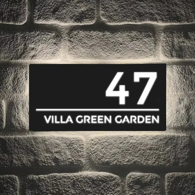 Personalized House Plaque Custom 3D LED Illuminated House Number Address Name Sign Outdoor Acrylic Plate Lighted Wall Display
Personalized House Plaque Custom 3D LED Illuminated House Number Address Name Sign Outdoor Acrylic Plate Lighted Wall Display