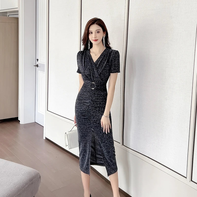 Hip Wrap Dresses for Summer Woman Dress 2022 Fashion Women V-neck Black Elegant Knitted Short Sleeves Female Clothing Traf Chic
Hip Wrap Dresses for Summer Woman Dress 2022 Fashion Women V-neck Black Elegant Knitted Short Sleeves Female Clothing Traf Chic