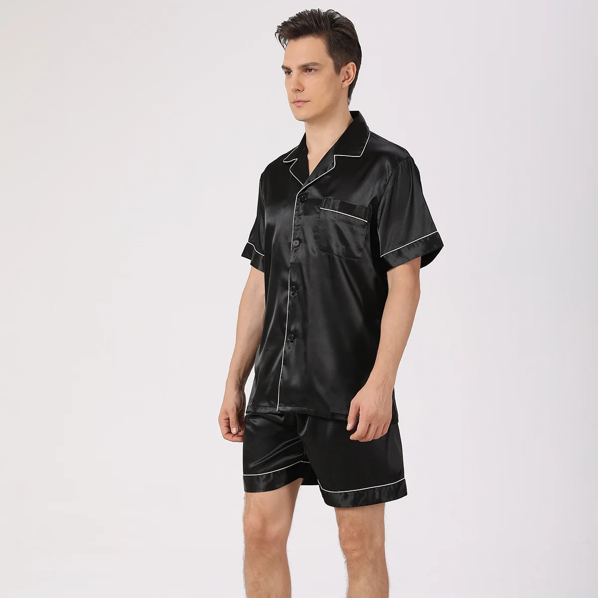 Satin Silk Men Pajamas Suit Spring Fall Large Size Loose Man Loungewear Sleepwear Male Summer Breathable Thin Short-sleeved
Satin Silk Men Pajamas Suit Spring Fall Large Size Loose Man Loungewear Sleepwear Male Summer Breathable Thin Short-sleeved