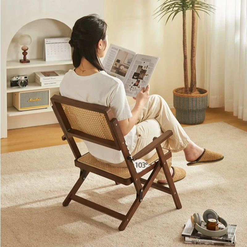 Solid Wood Rattan Lounge Chair for Balcony Wabi Sabi Style Single Sofa with Armrest Foldable Armchair Living Room Relaxing Seat
Solid Wood Rattan Lounge Chair for Balcony Wabi Sabi Style Single Sofa with Armrest Foldable Armchair Living Room Relaxing Seat