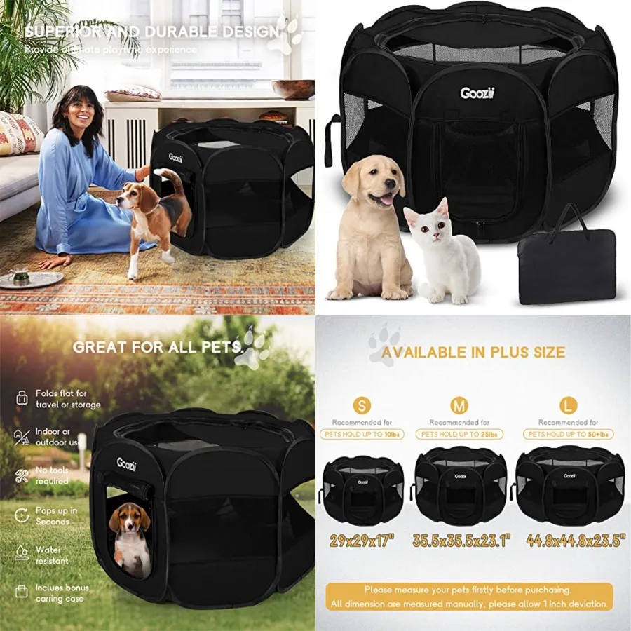 Foldable Portable Dog Playpen for Medium Dogs Indoor Outdoor, Big Dog Pet Playpen Tent Kennel Crate with Cover Enclosed for the
Foldable Portable Dog Playpen for Medium Dogs Indoor Outdoor, Big Dog Pet Playpen Tent Kennel Crate with Cover Enclosed for the