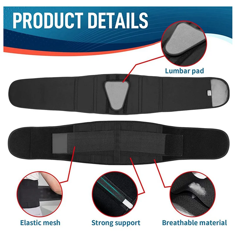 Back Brace For Lower Back Pain, Back Support Belt For Women & Men, Breathable Lower Back Brace With Lumbar Pad(S) Easy To Use
Back Brace For Lower Back Pain, Back Support Belt For Women & Men, Breathable Lower Back Brace With Lumbar Pad(S) Easy To Use