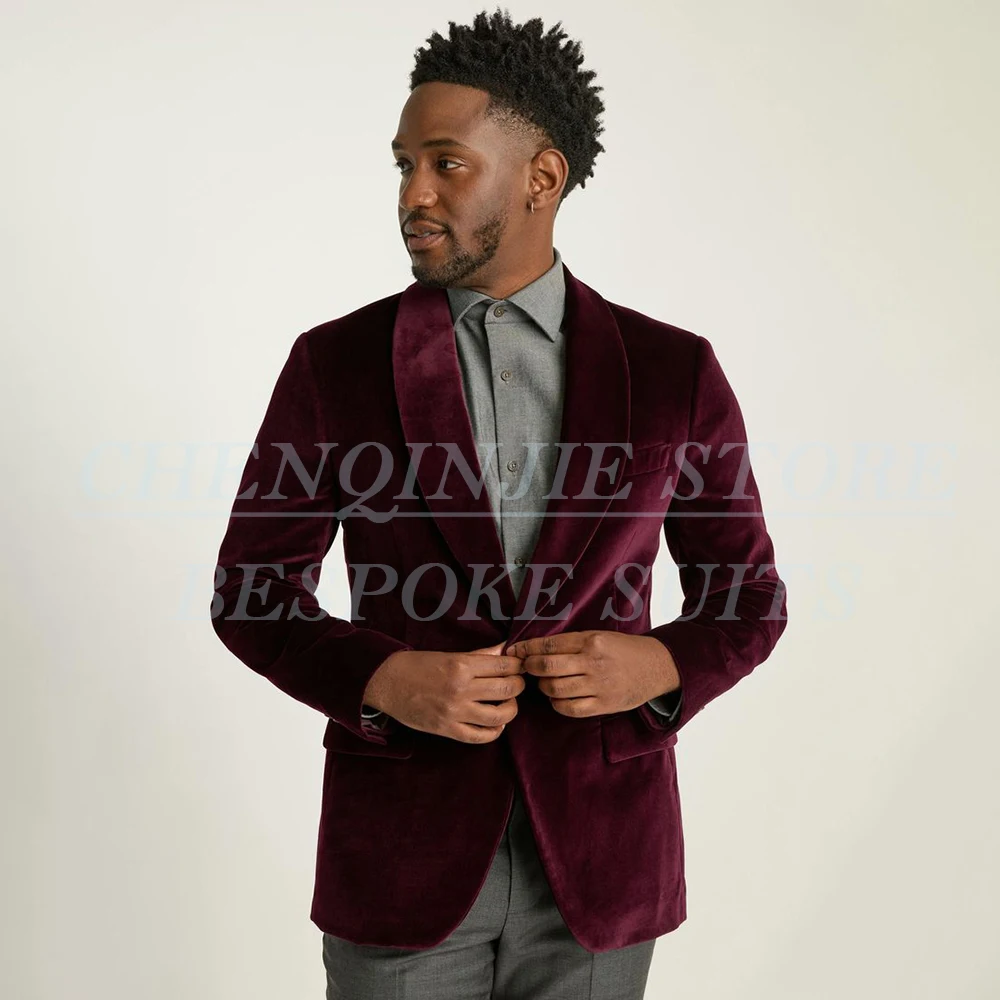 Smart Casual Shawl Lapel Men's Suits Back Vent One-Button Velvet Blazer High Quality 2 Piece Jacket Pants Sets Luxury Outfits
Smart Casual Shawl Lapel Men's Suits Back Vent One-Button Velvet Blazer High Quality 2 Piece Jacket Pants Sets Luxury Outfits