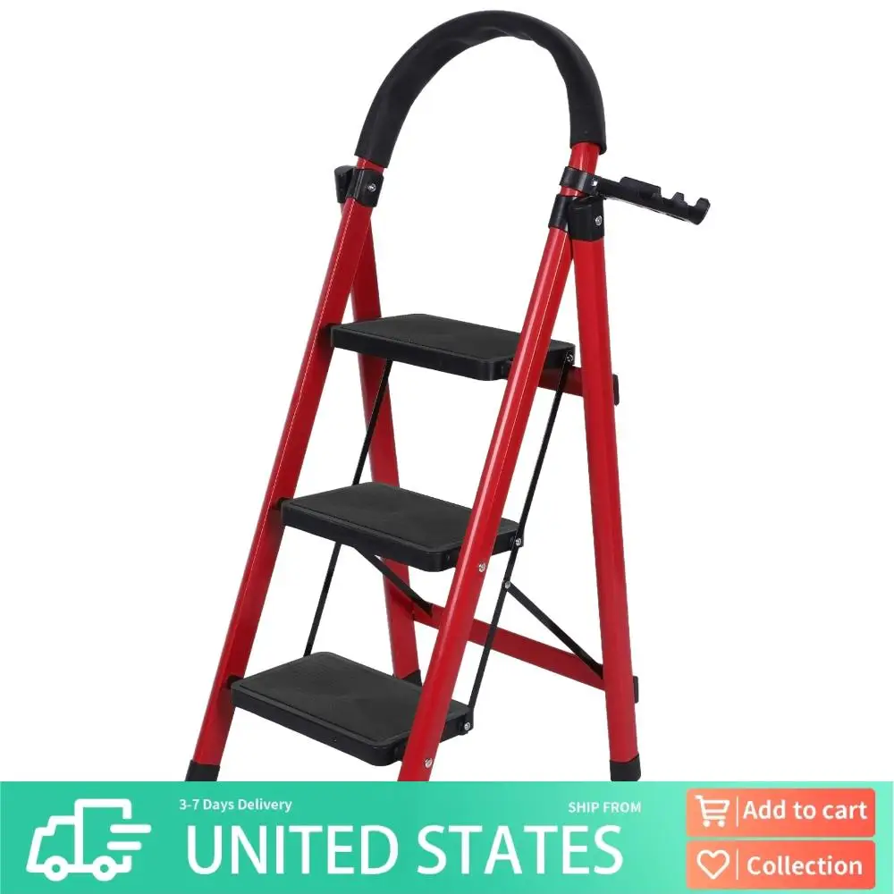 3 Step Folding Ladder Sturdy Steel Ladder Max Load Capacity 330lbs Wide Platform Steps Lightweight for Household Kitchen Office
3 Step Folding Ladder Sturdy Steel Ladder Max Load Capacity 330lbs Wide Platform Steps Lightweight for Household Kitchen Office