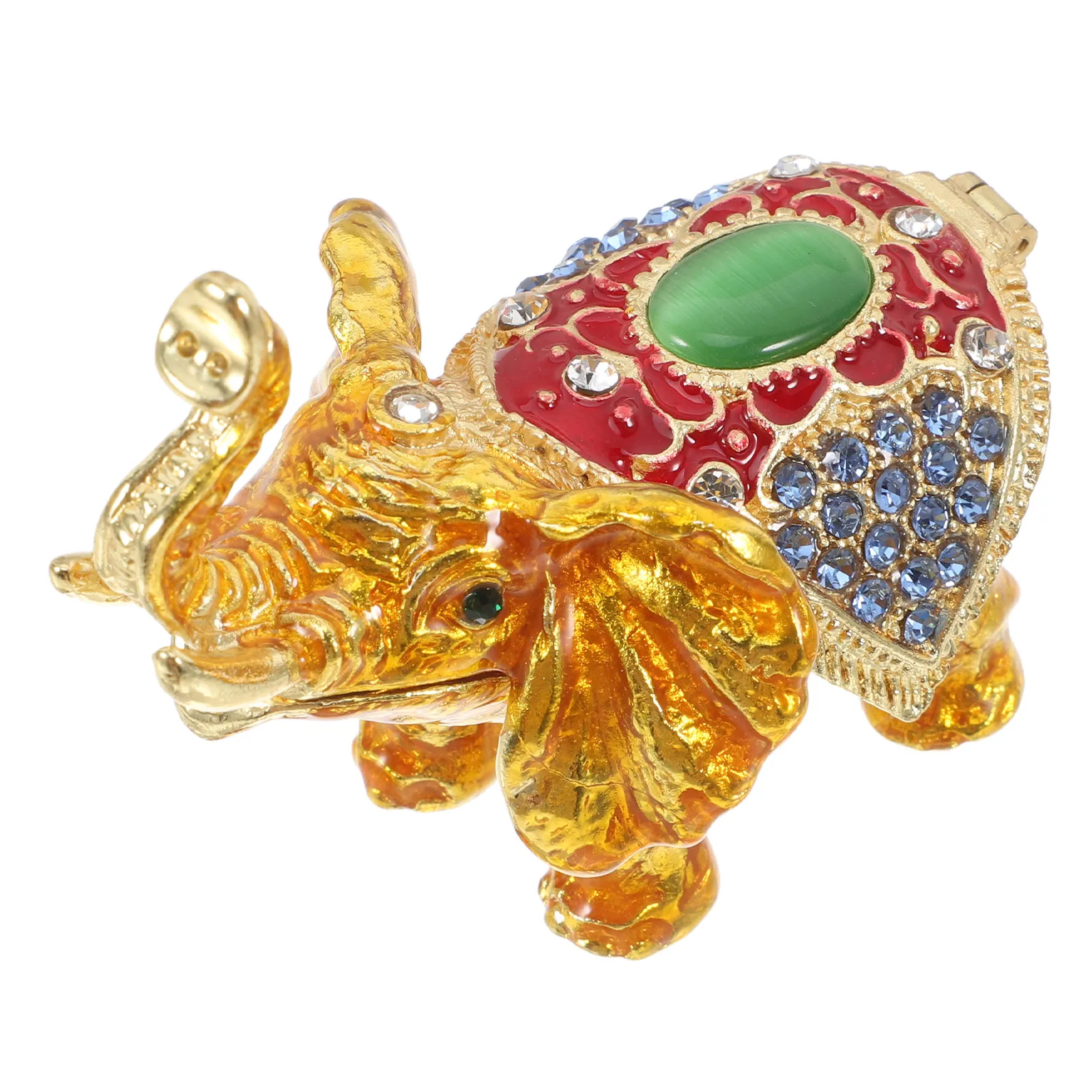 Jewelry Box Elephant Shape Rhinestone Covered Storage Container for Rings Earings Necklace Organizer Zinc Alloy Trinket Case
