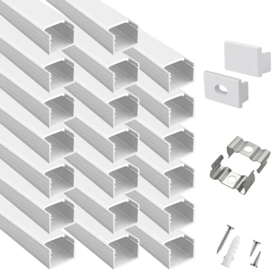 20-Pack 6.6ft/ 2Meter Plus-Size U Shape LED Aluminum Channel System with Milky Cover, End Caps and Mounting Clips, Aluminum Pro
20-Pack 6.6ft/ 2Meter Plus-Size U Shape LED Aluminum Channel System with Milky Cover, End Caps and Mounting Clips, Aluminum Pro
