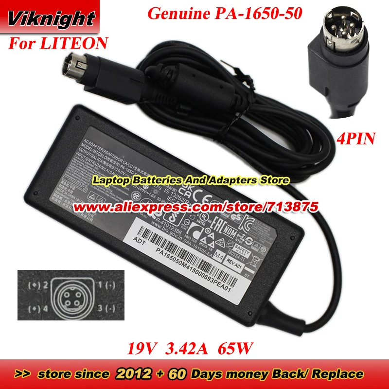 Genuine PA-1650-50 AC Adapter 19V 3.42A 65W Power Supply With 4 Pins Power Adapter Charger
Genuine PA-1650-50 AC Adapter 19V 3.42A 65W Power Supply With 4 Pins Power Adapter Charger