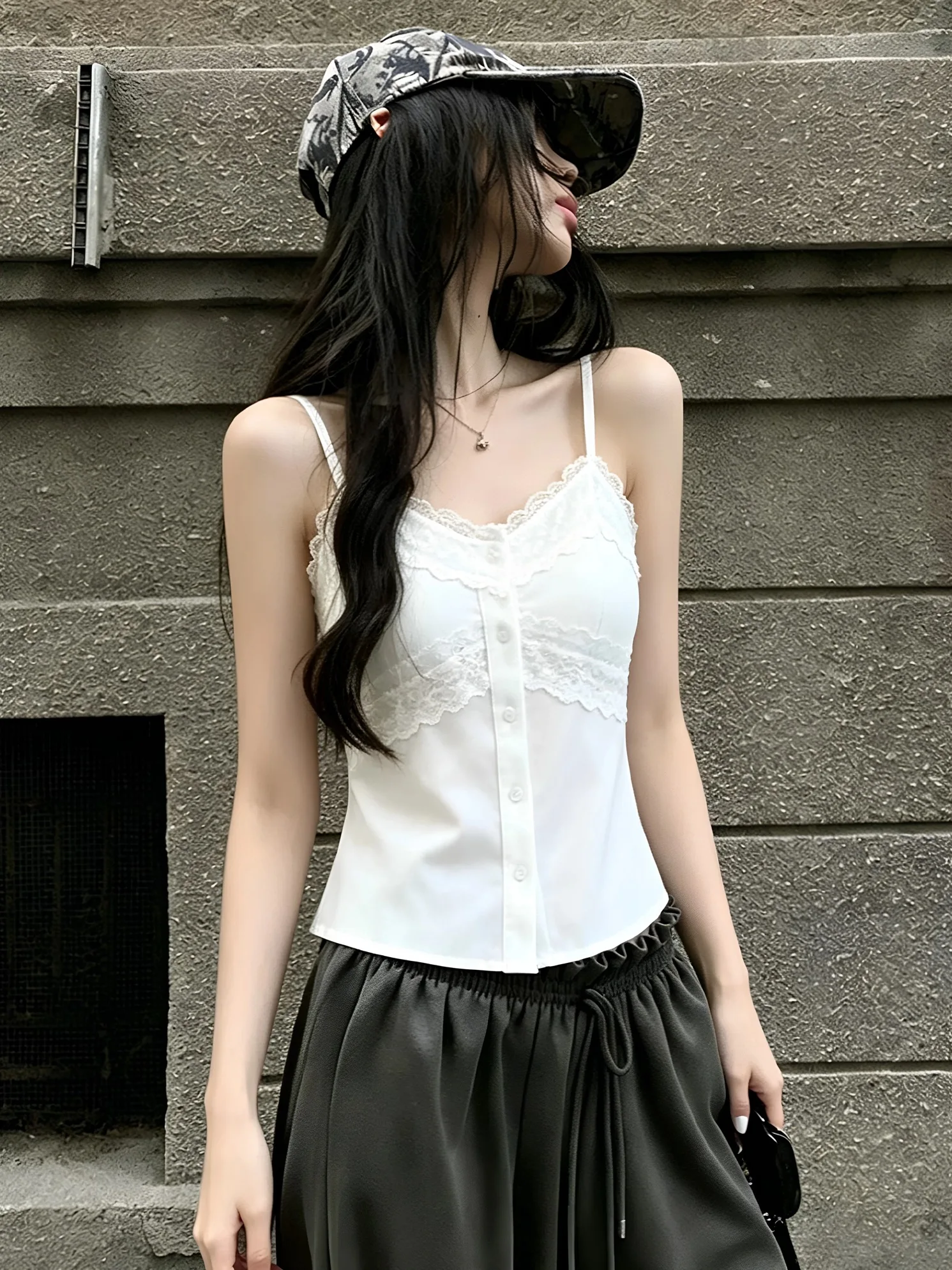 Lace Trim V-Neck Cotton Blend Camisole Tank Top Women's Inner Wear Large Size Pure Desire Top Summer Season Simple Style
Lace Trim V-Neck Cotton Blend Camisole Tank Top Women's Inner Wear Large Size Pure Desire Top Summer Season Simple Style