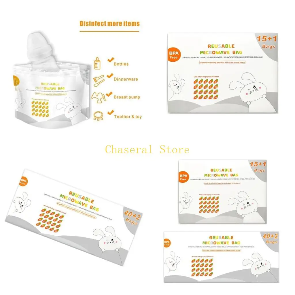 E7CE Reusable Microwave Steam Bag Pouches for Cleaning Breast Pump Accessories
E7CE Reusable Microwave Steam Bag Pouches for Cleaning Breast Pump Accessories