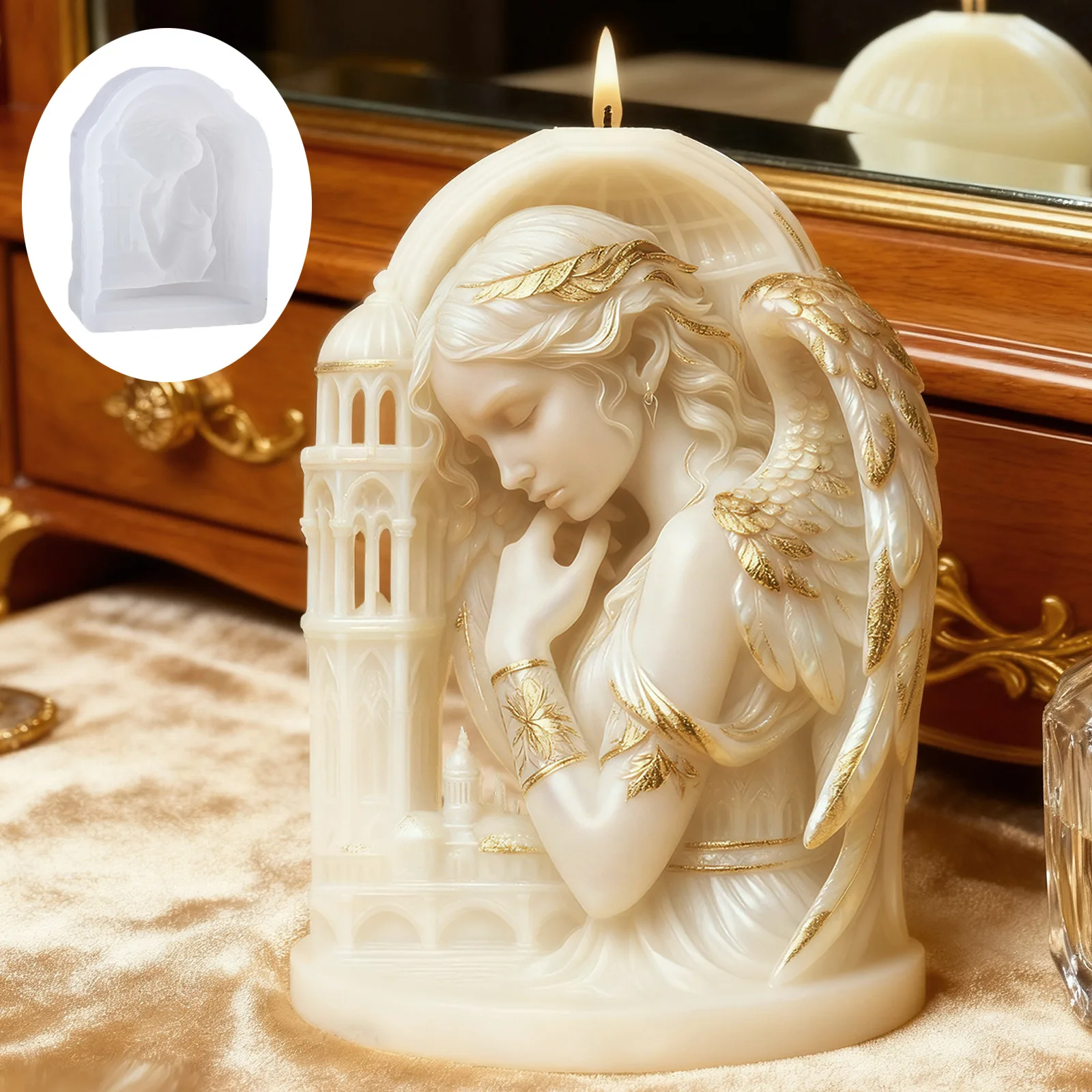 Angel Castle Scented Candle Silicone Mold Diy Creative Angel Doll Diffuser Stone Plaster Decoration Epoxy Resin Mold
Angel Castle Scented Candle Silicone Mold Diy Creative Angel Doll Diffuser Stone Plaster Decoration Epoxy Resin Mold