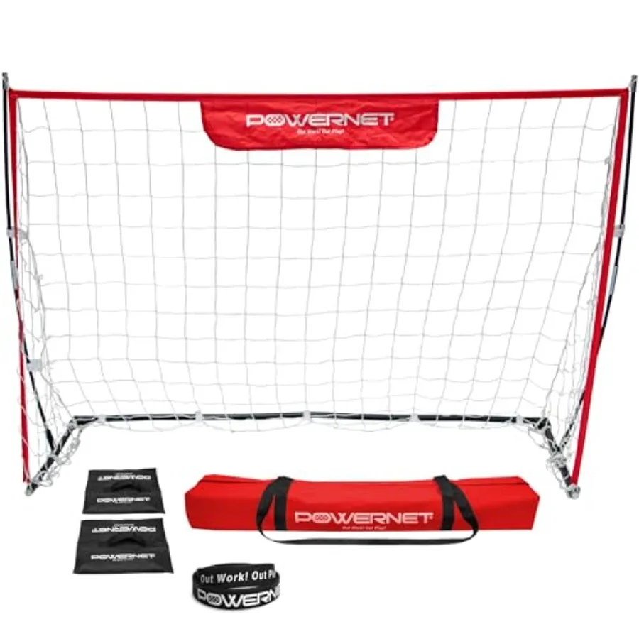 Portable soccer goal for training, fiberglass poles, black, collapsible pop-up design with zipper storage bag
Portable soccer goal for training, fiberglass poles, black, collapsible pop-up design with zipper storage bag