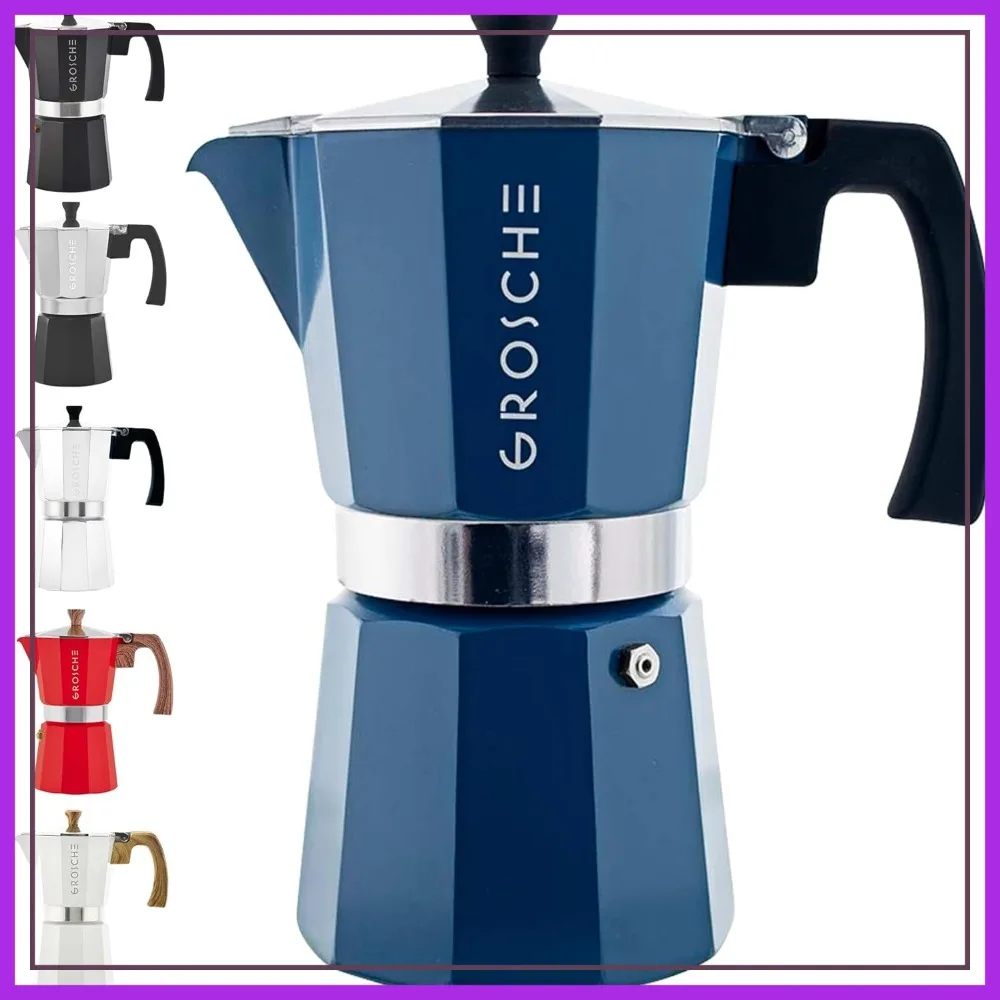 9-Cup Stovetop Espresso Maker Moka Pot 15.2 oz Blue
9-Cup Stovetop Espresso Maker Moka Pot 15.2 oz Blue