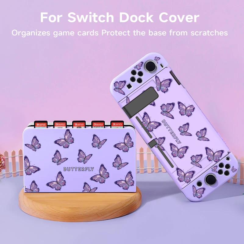 2 шт. Защитный чехол с рисунком танцующих бабочек и набором базовых крышек для Switch OLED/Switch NS, можно хранить 5 игровых карт
2 шт. Защитный чехол с рисунком танцующих бабочек и набором базовых крышек для Switch OLED/Switch NS, можно хранить 5 игровых карт