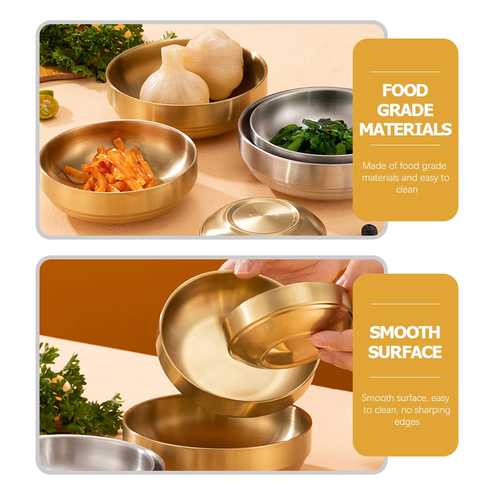 Stainless Steel Sauce Dish 304 Grade Golden Double Layer Dipping Plate Household Seasoning Container Kitchen Condiment Plates
Stainless Steel Sauce Dish 304 Grade Golden Double Layer Dipping Plate Household Seasoning Container Kitchen Condiment Plates