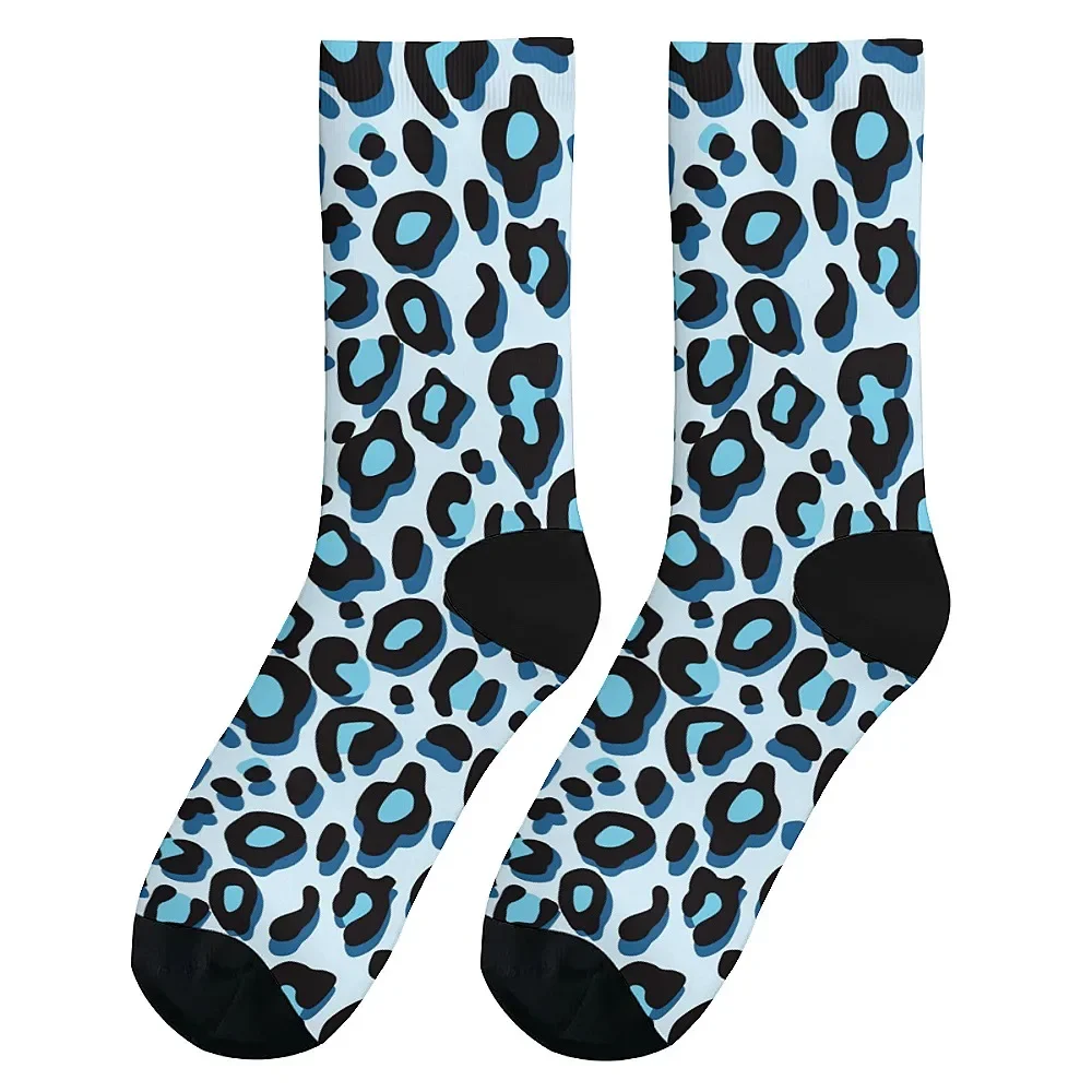 Мужские носки средней длины с синим леопардовым узором, дышащие и теплые, идеальный подарок 
Мужские носки средней длины с синим леопардовым узором, дышащие и теплые, идеальный подарок