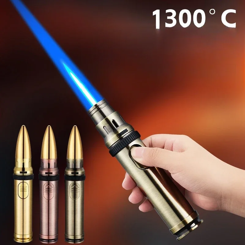 New Metal Outdoor Inflatable Lighter with High Power High Temperature Windproof Missile Design Safety Lock Kitchen Cigar Lighter
New Metal Outdoor Inflatable Lighter with High Power High Temperature Windproof Missile Design Safety Lock Kitchen Cigar Lighter