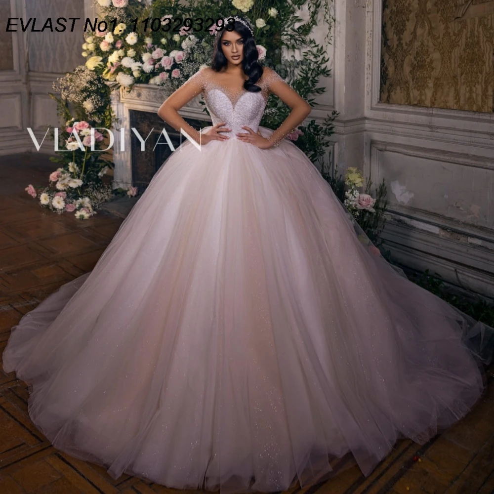 EVLAST Customized Shiny 2026 A Line Wedding Dress Lace Applique Beading Crystal Long Sleeve Bridal Gown Robe De Mariee TBD152
EVLAST Customized Shiny 2026 A Line Wedding Dress Lace Applique Beading Crystal Long Sleeve Bridal Gown Robe De Mariee TBD152