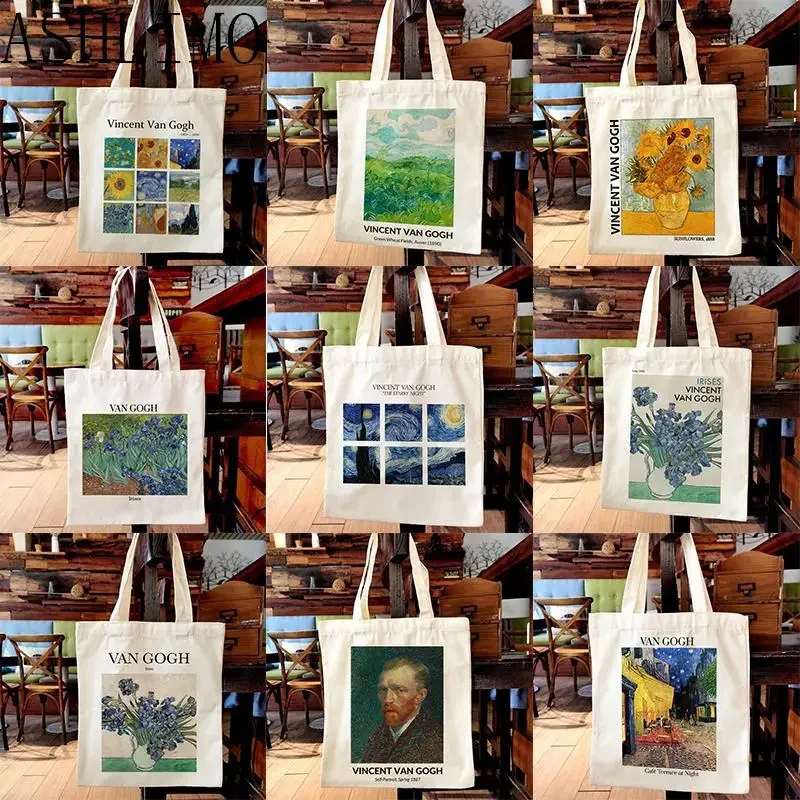 Painting Women Canvas Shoulder Bag Van Gogh High Capacity Tote Bag Aesthetics Shopping Bags Cotton Handbags Books Bag for Girls
Painting Women Canvas Shoulder Bag Van Gogh High Capacity Tote Bag Aesthetics Shopping Bags Cotton Handbags Books Bag for Girls