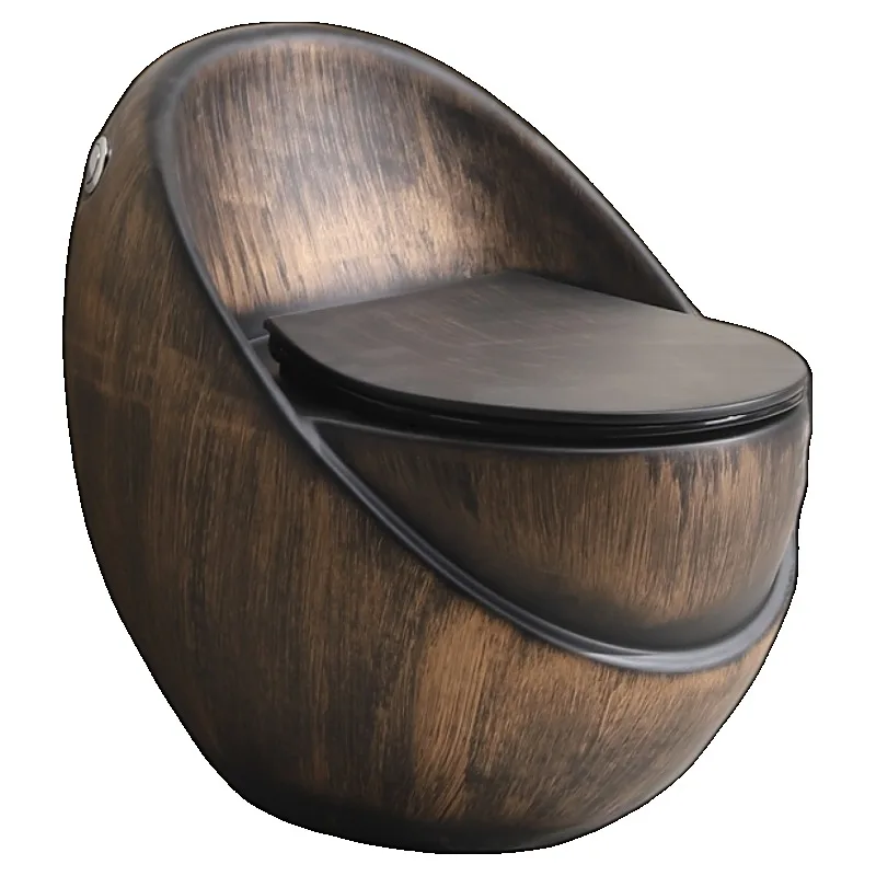 Egg-shaped toilet Home bathroom Siphon type Color creative wood grain toilet Hotel toilet
Egg-shaped toilet Home bathroom Siphon type Color creative wood grain toilet Hotel toilet