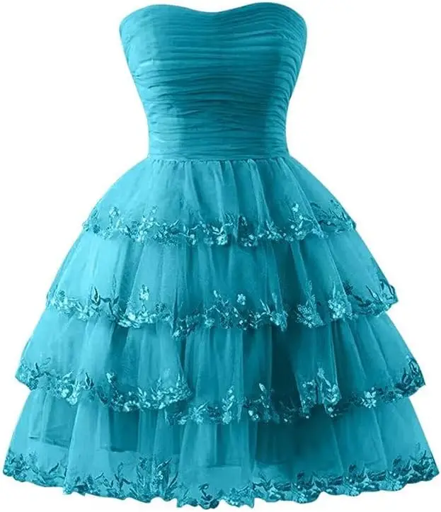 Homecoming Dresses Short Strapless Lace Appliques Tiered Ruffle Tulle Formal Cocktail Party Gowns for Teens Evening Dresses
Homecoming Dresses Short Strapless Lace Appliques Tiered Ruffle Tulle Formal Cocktail Party Gowns for Teens Evening Dresses